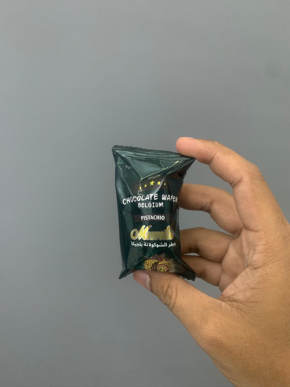 chocolate wafer belgium pistachio mumtie 250g chocolate wafer belgium pistachio mumtie 250g