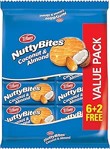 tiffany nutty bites coconut & almond 8x72g